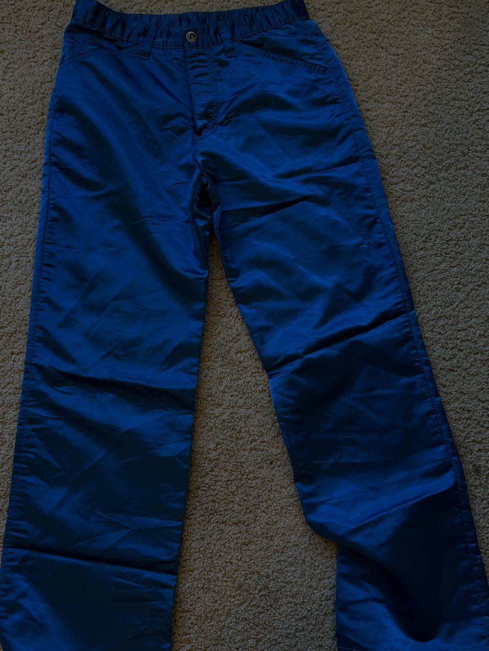 Men's Blue Straight-Leg Chino Pants with Elastic Waist
